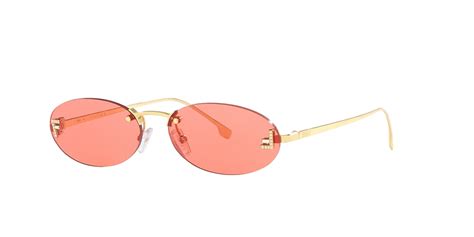 Fendi FE4075US 54 Red & Gold Shiny Sunglasses .